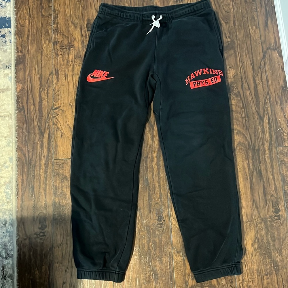 Nike x Stranger Things Collab Sweatpants
Black
Size Large
Condition: 7/10